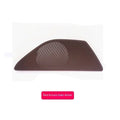 BMW 5 Series car door speaker cover in beige, shown with dimensions for scale.