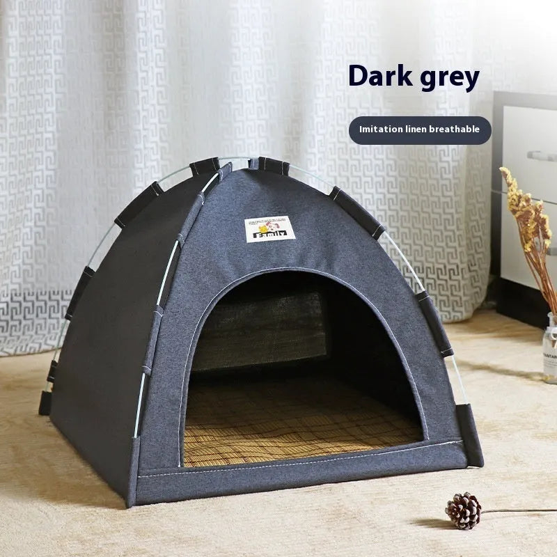 Cat tent outdoor pet house with removable fabric in army green colour