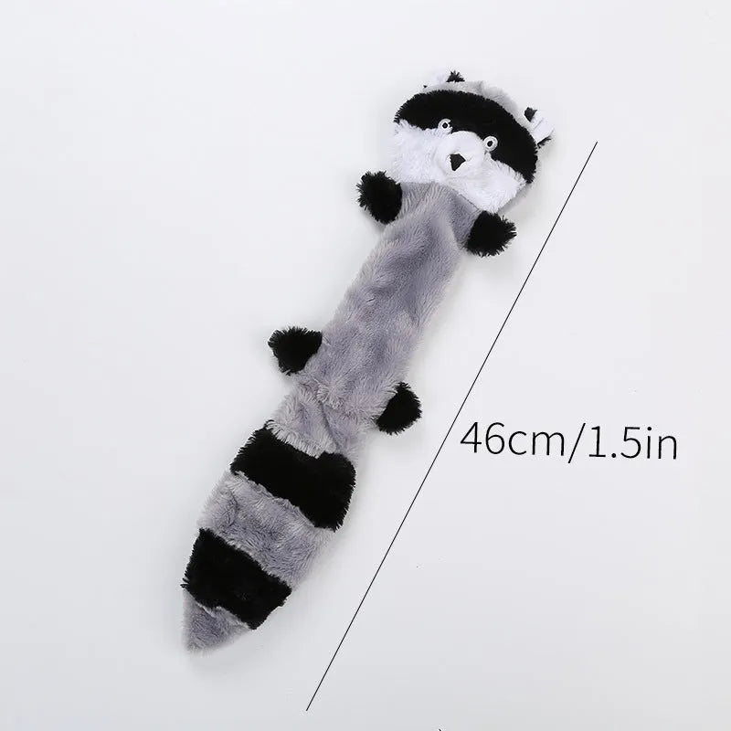 Brown plush carrot-shaped dog toy with squeaker measuring 46cm long