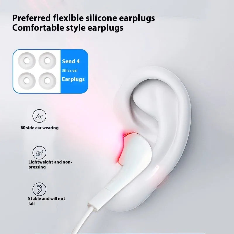 White portable 650nm laser otitis meter set with control box, earplugs, silicone ear caps and charging cable