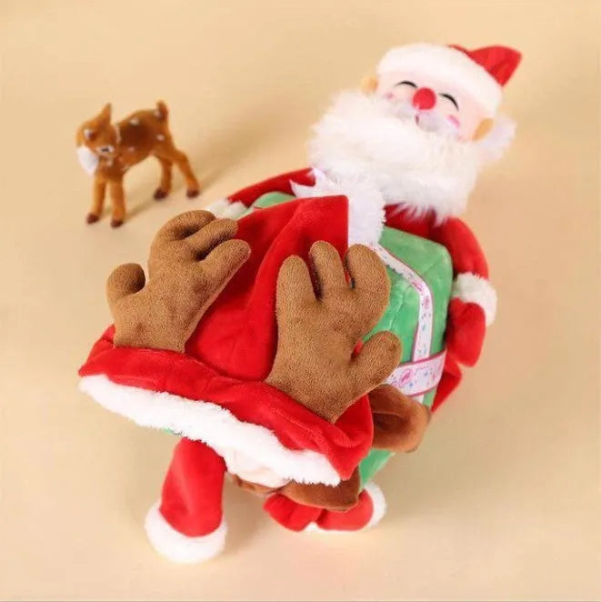 Polyester Halloween dog costume Santa Claus with red ribbon for dogs back length 25-50cm