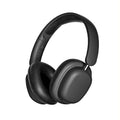 SY-T1 lightweight foldable wireless Bluetooth headphones in black with plug-in noise reduction microphone