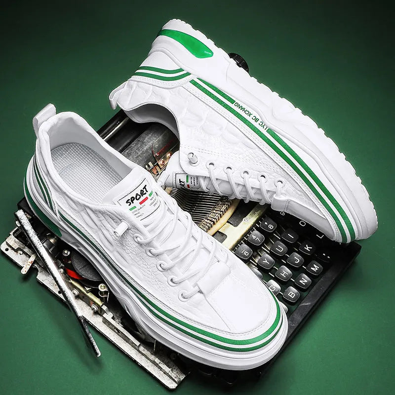 Youth low-top slip-on canvas sneakers in white black, side view