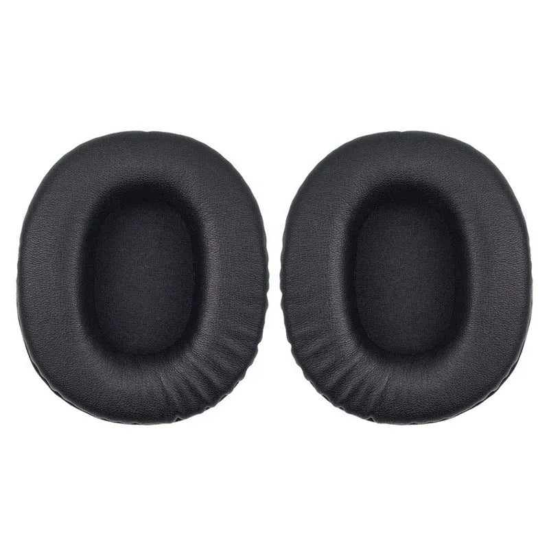 Black soft PU leather replacement earmuff covers for Sony 1R headphones, set of two pieces.