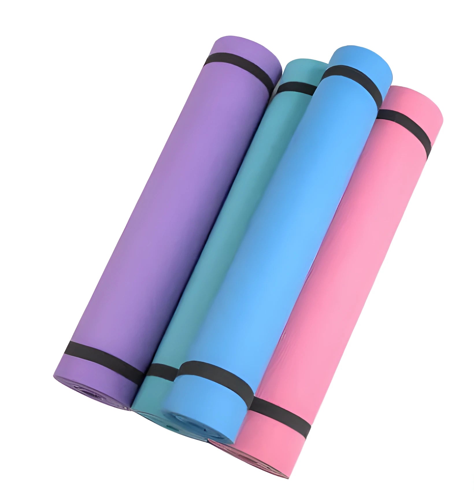 4mm thick EVA yoga mat in multiple colours with anti-skid surface measuring 173 by 61 centimetres