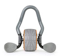 Shadow grey abdominal wheel with dual wheels and TPR construction, 42.5x18cm, on a carpet with kneeling mat