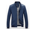 PU patchwork jacket in black, blue and wine red colour block design, sizes L to 5XL.