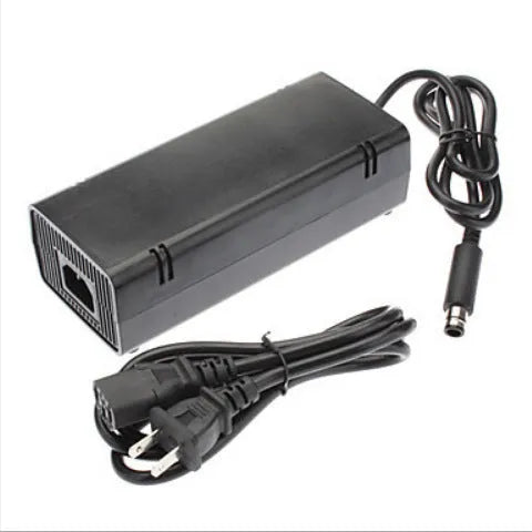 Black Microsoft XBOX360E AC power adapter with UK plug for 110V consoles