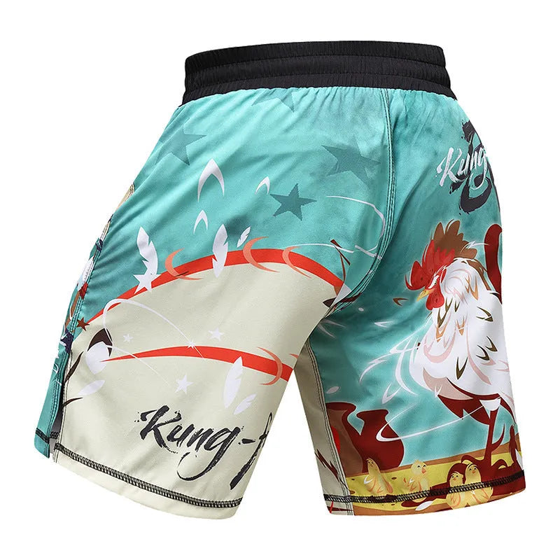 Blue polyester fighting pants sport with Lycra lining for men's athletic training