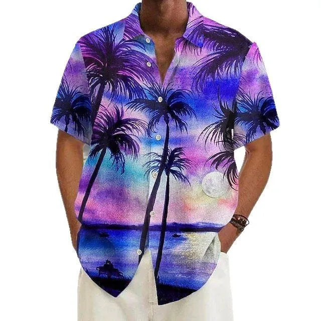 Men's printed casual shirt in polyester fabric available in multiple colours and sizes.