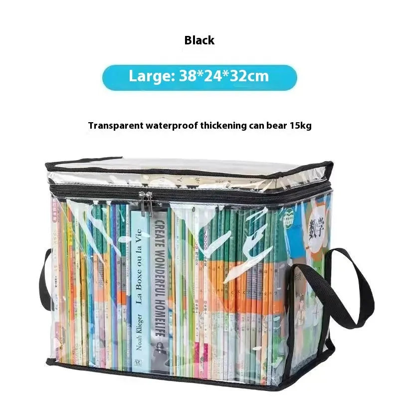 Large foldable PVC water buggy bag in solid black, showing sealed closure and 38x24x32cm dimensions.