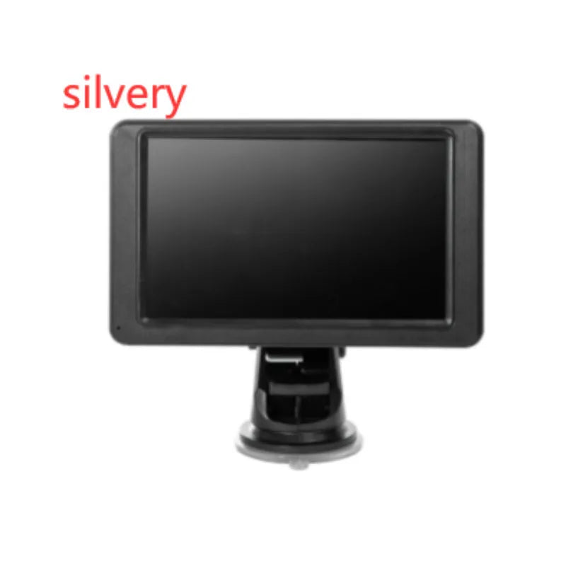7-inch vehicle MP5 player with mounting bracket on black background