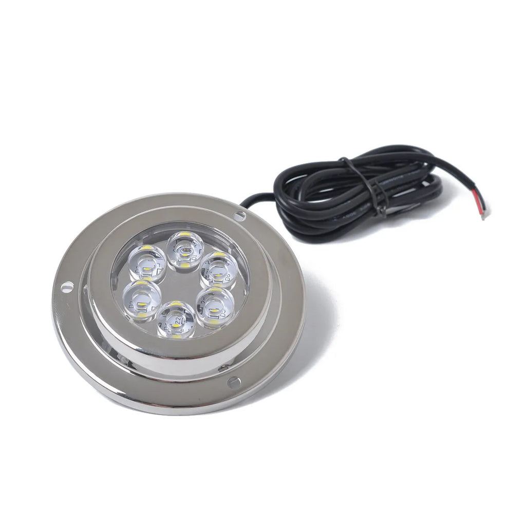 Stainless steel underwater LED marine light with 92.8mm diameter and IP68 rating for yacht accessories