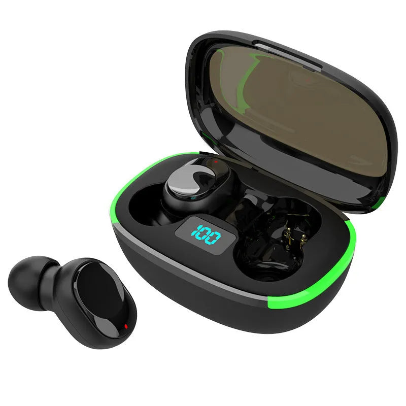 Black Y80 wireless Bluetooth in-ear earphone with wireless charging capability