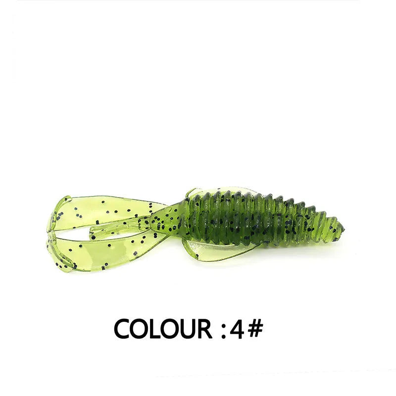 PVC fishing soft bait lure in 8cm and 12cm sizes showing twelve different colour pattern options