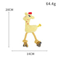 Blue deer-shaped plush pet toy with corn grain texture and sound squeaker