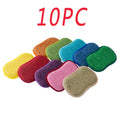 Double-sided kitchen cleaning sponge set 10PCS with scrub and absorbent sides for dish washing and pot cleaning