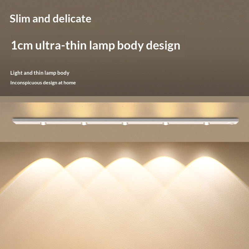 Smart LED Motion Sensor Wardrobe Light - Ultra-Thin Rechargeable Indoor Night Lighting for Kitchen Cabinets & Wine Coolers