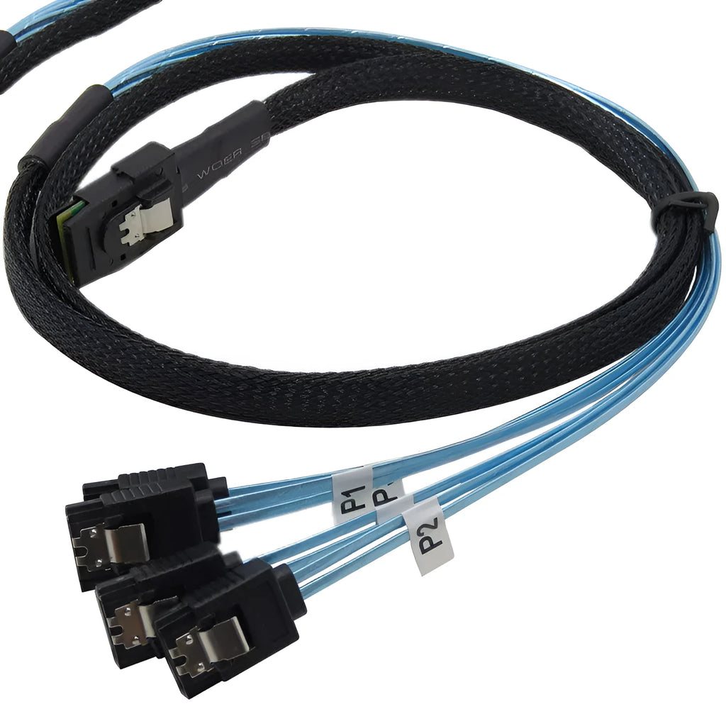 Straight head SAS server hard disk data cable with coaxial connectors in 0.5m or 1m length