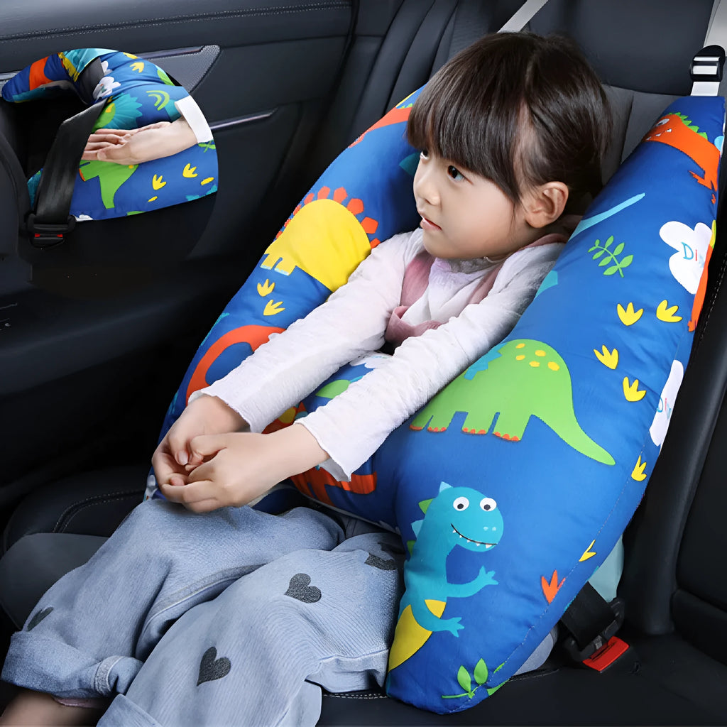 Car headrest pillow for children with pure cotton cover and PP cotton filling, 55x66cm universal fit