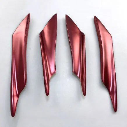Set of four carbon fibre look bumper air knife blades for automotive modification in various colour options