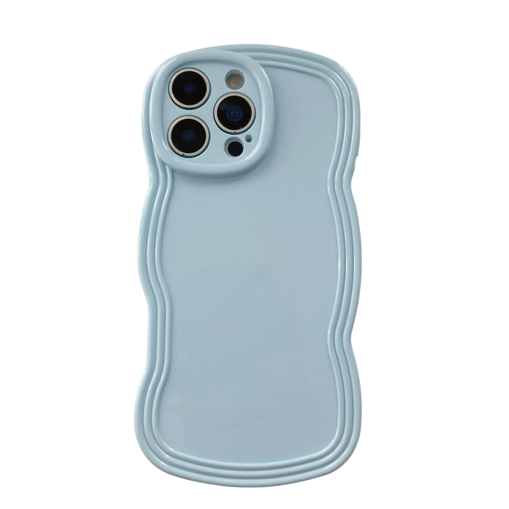 Wave pattern soft TPU iPhone case in cream candy colour options