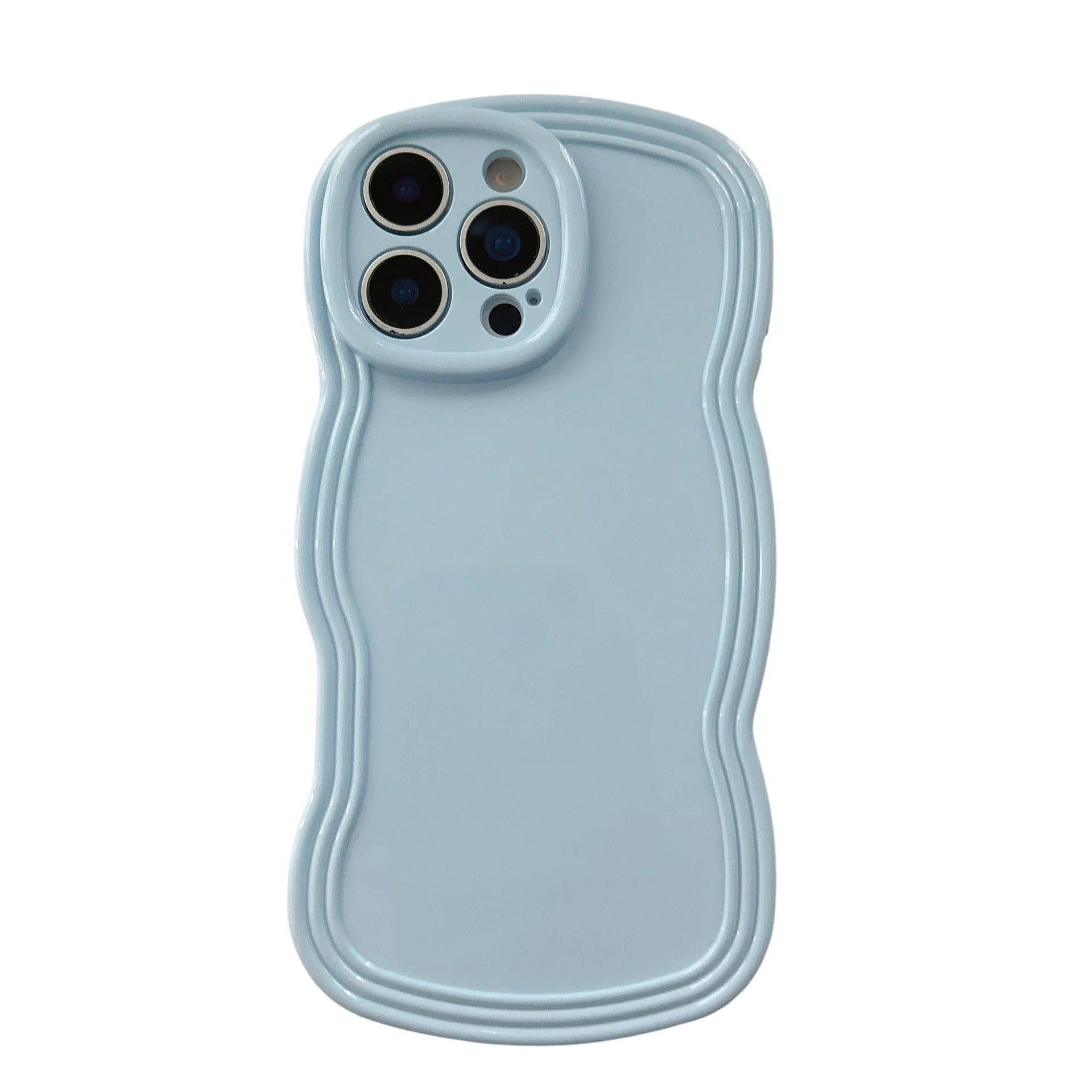 Wave pattern soft TPU iPhone case in cream candy colour options