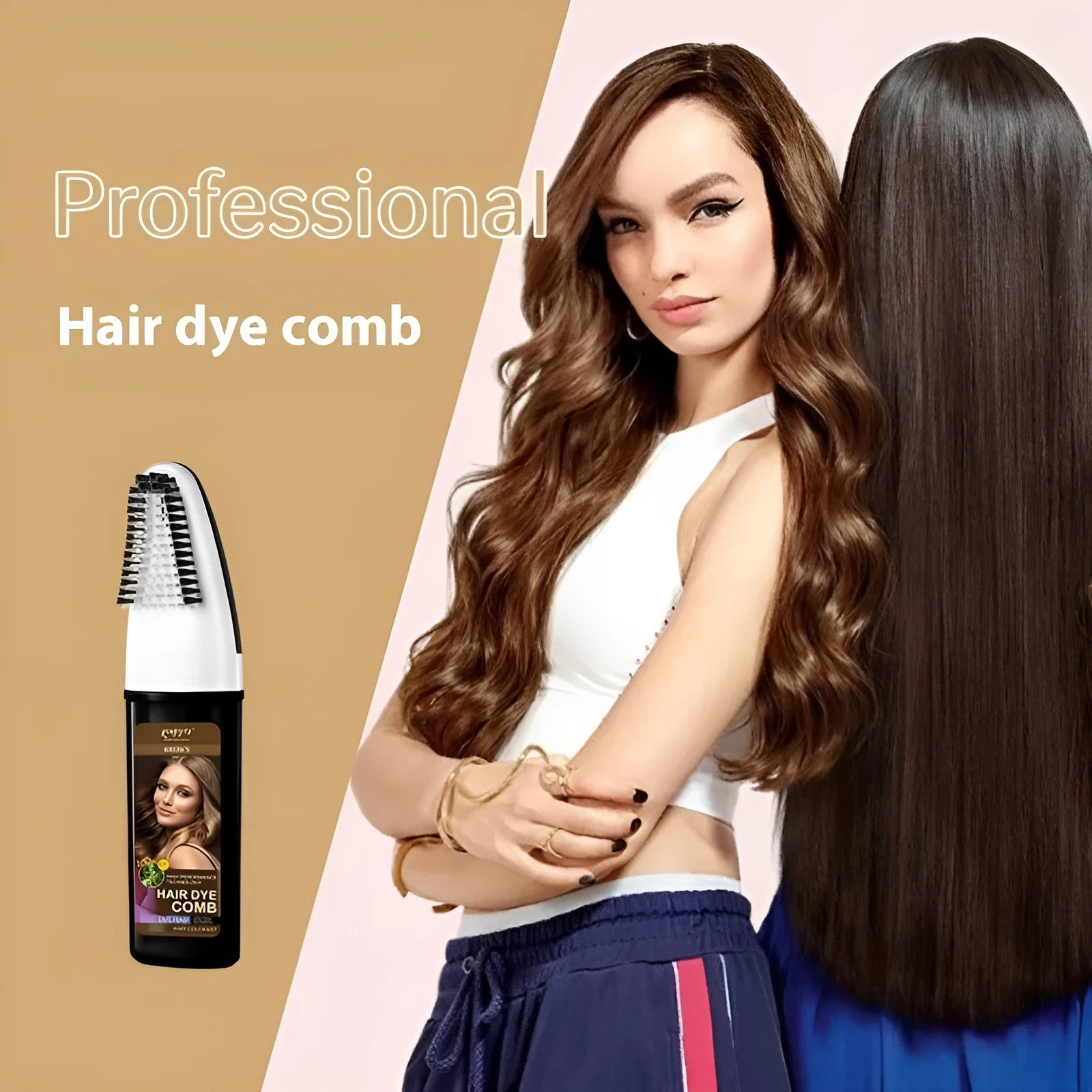 Easy Coloring Comb hair dye 200ml bottle with integrated applicator brush in brown, wine red, and dark brown colours