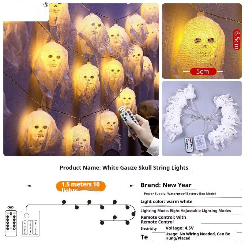 Halloween coloured lights with battery box for indoor wall decoration in plastic housing
