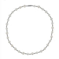 White freshwater pearl necklace, round bead chain, 45cm or 50cm, with optional cross pendant