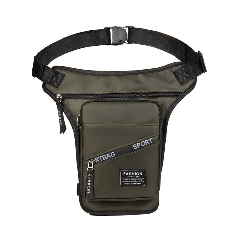 Men's outdoor cycling leg bag in waterproof nylon with crossbody strap
