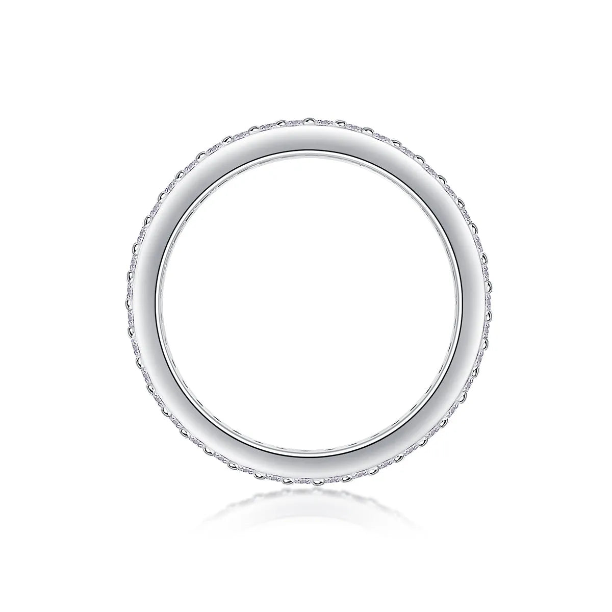 Starry River wedding ring set with moissanite stones in platinum-plated S925 silver, gift box, and GRA certificate