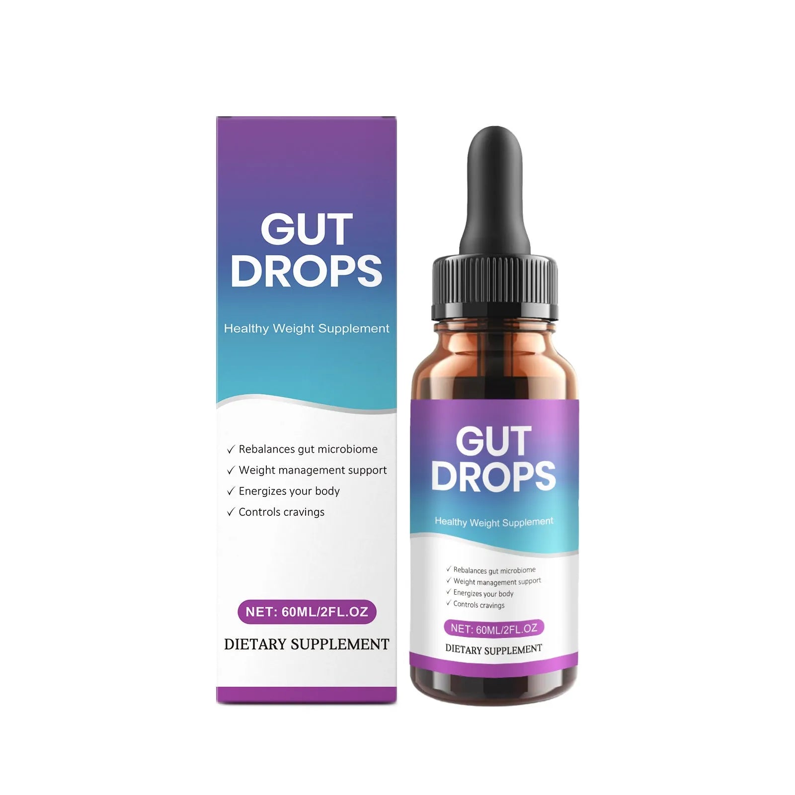 60ml bottle of pet intestinal care supplement drops for dogs and cats digestive support