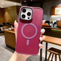 Magnetic suction phone case for Apple iPhone 16 with frosted finish in multiple colour options