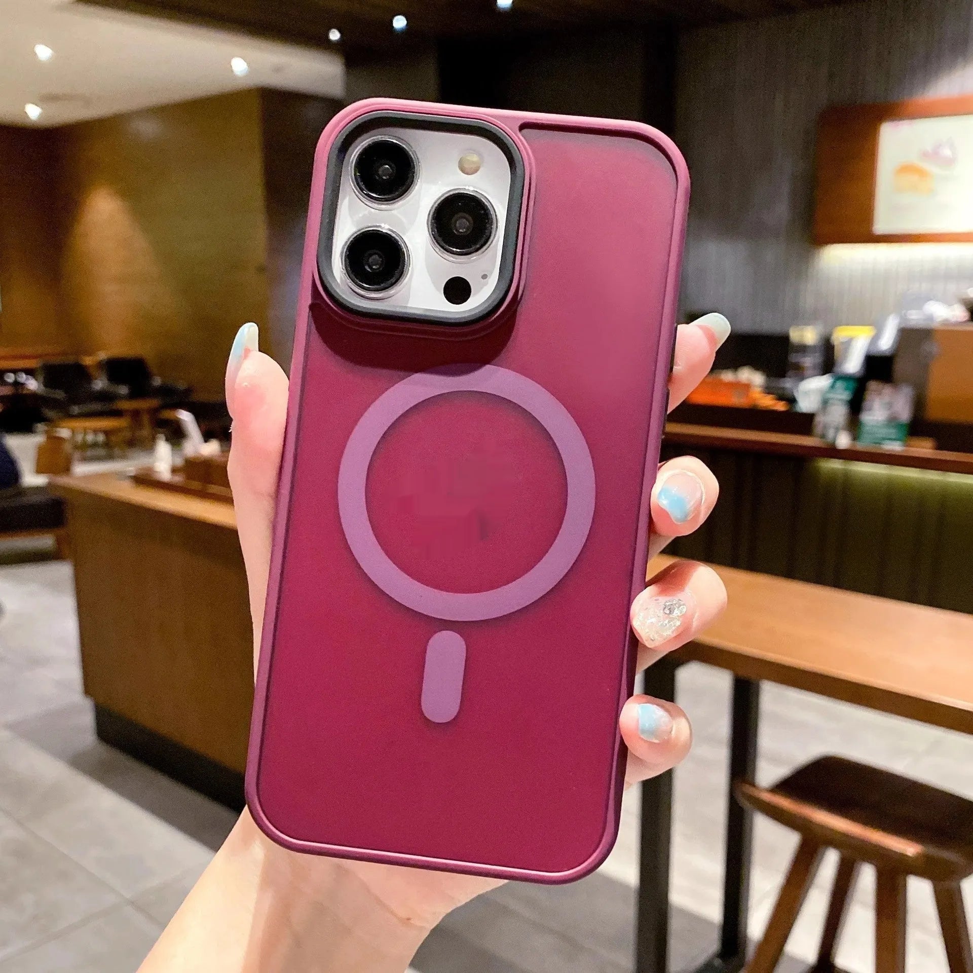 Magnetic suction phone case for Apple iPhone 16 with frosted finish in multiple colour options