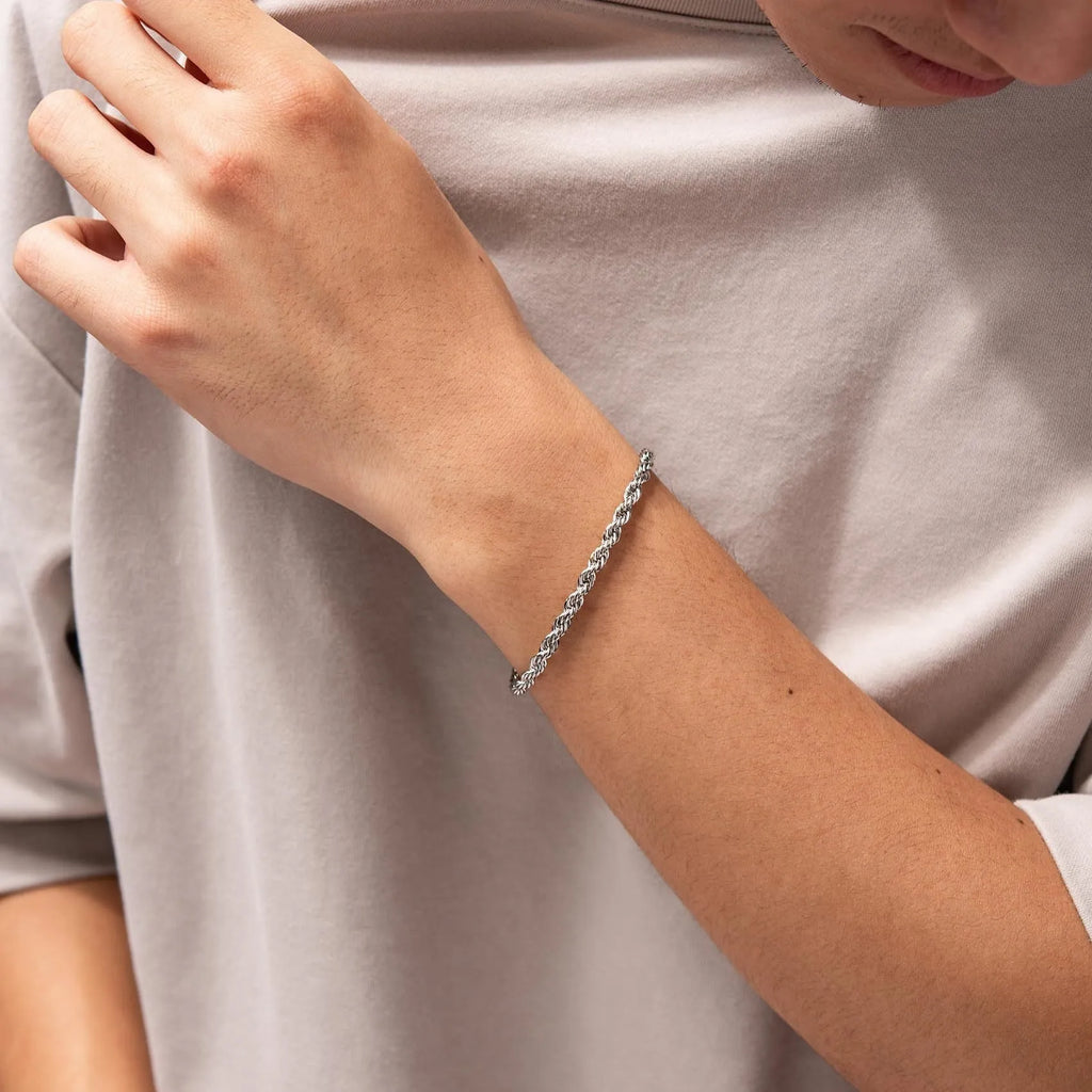 New men's Cuban chain bracelet set stainless steel geometric round design two pieces for women
