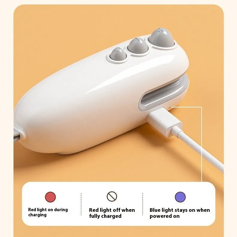Household mini sealing machine automatic electric thermal capper in ivory white with compact ABS design