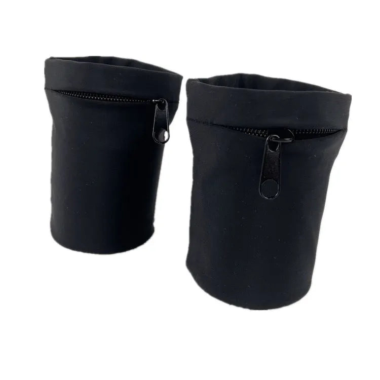 Compact 10 by 10.5cm wrist-worn armband sleeve for carrying a mobile phone.