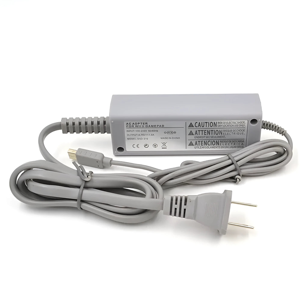 Wii U tablet power supply charger with ABS casing, 15.8 cm length, black