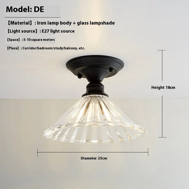 American retro single-head glass pendant ceiling lamp with 220V voltage