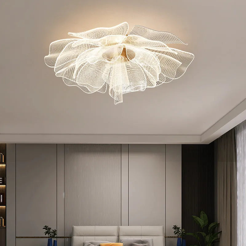 55cm acrylic flower ceiling light with iron frame and tricolour LED lighting