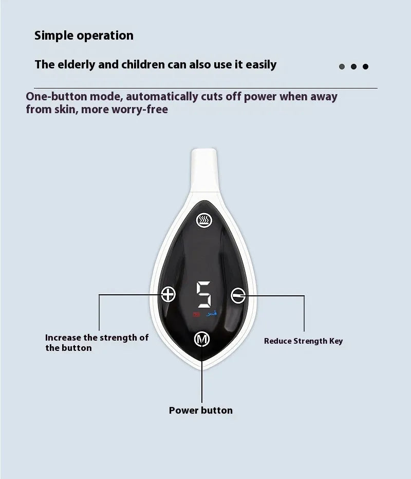 White portable 650nm laser otitis meter set with control box, earplugs, silicone ear caps and charging cable