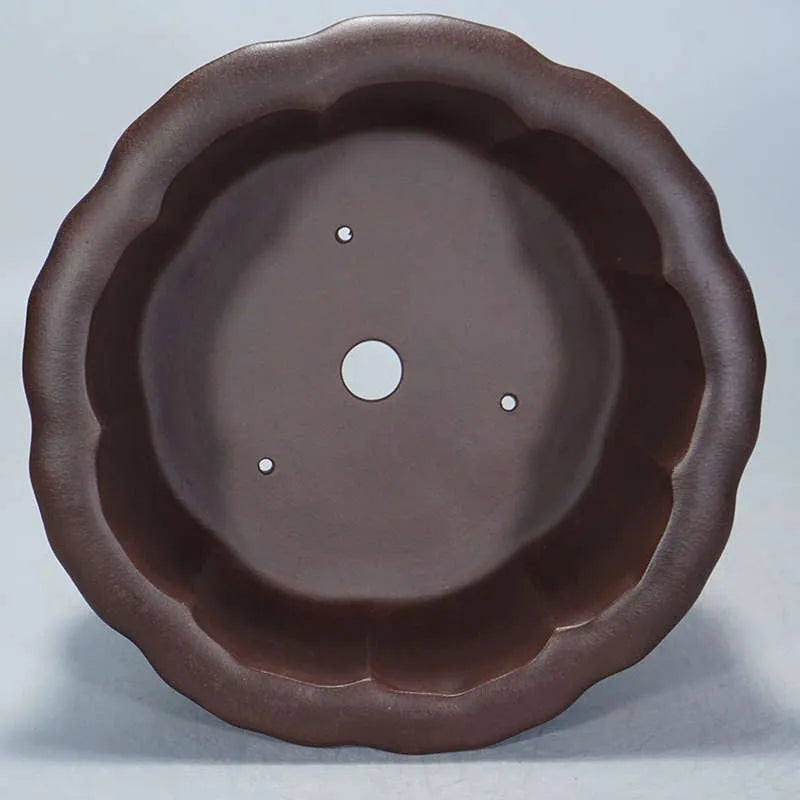 Antique-style purple clay succulent flower pot measuring 37cm square and 20cm tall.