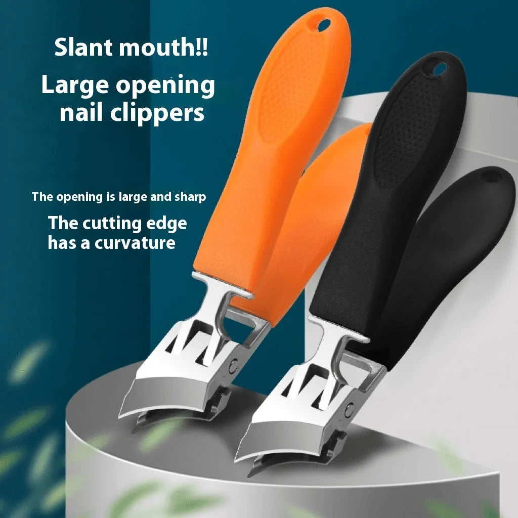 Portable household nail maintenance kit with anti-splash design showing multiple grooming tools including champagne pliers and bent nose pliers