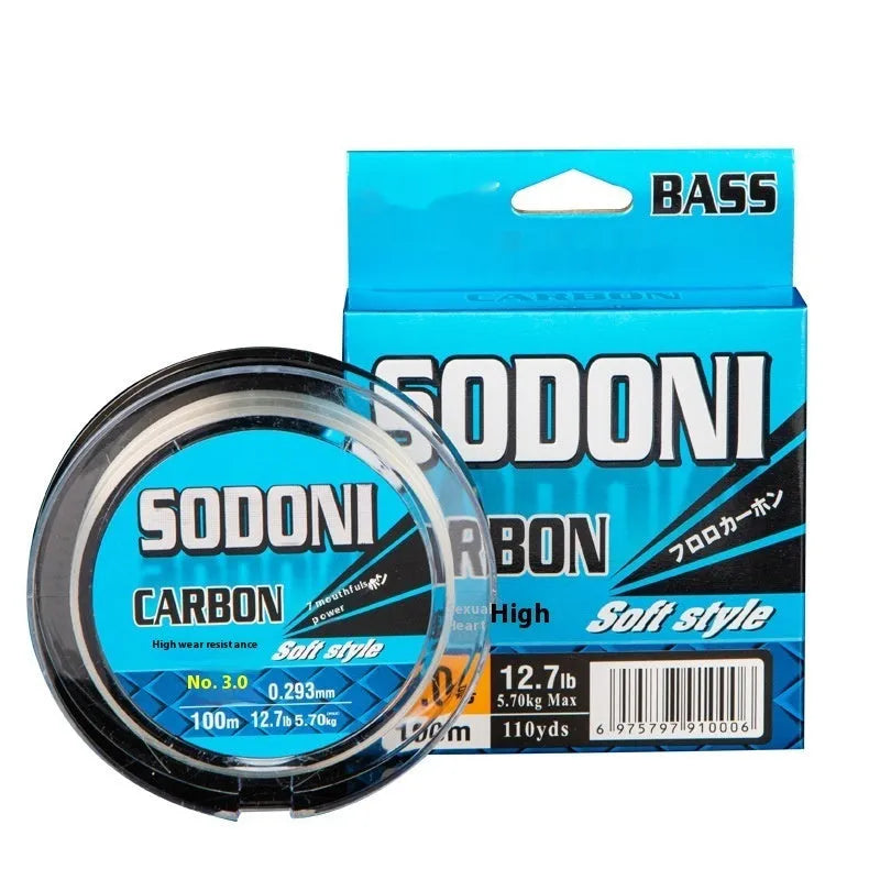 SODONI soft carbon fishing line spool 50m pack with full carbon construction, line number 06