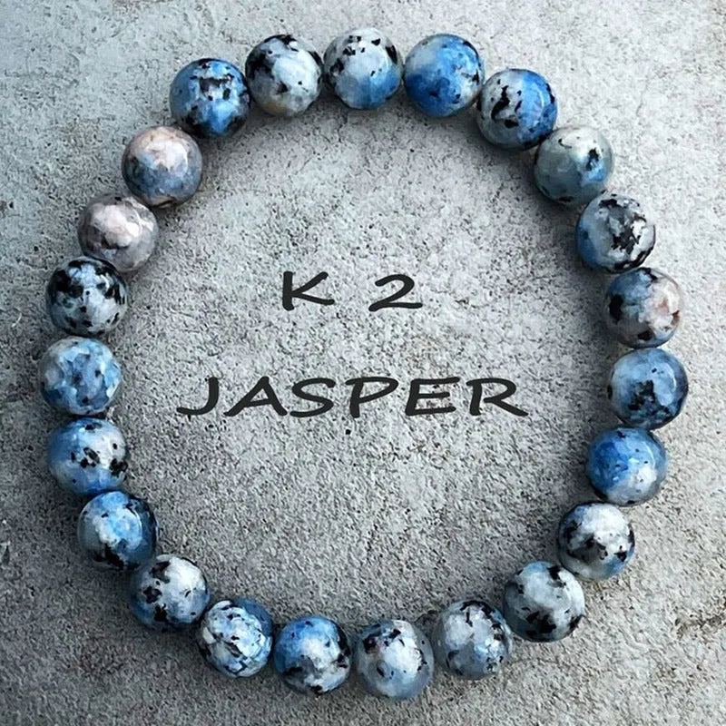 Handmade K2 azurite geometric beaded bracelet in new Chinese style