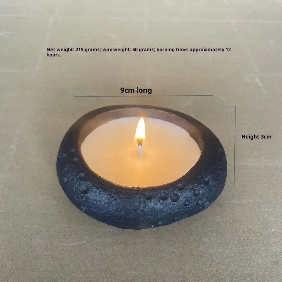 Fair-faced concrete aromatherapy candle candlestick ornament in white or black cement