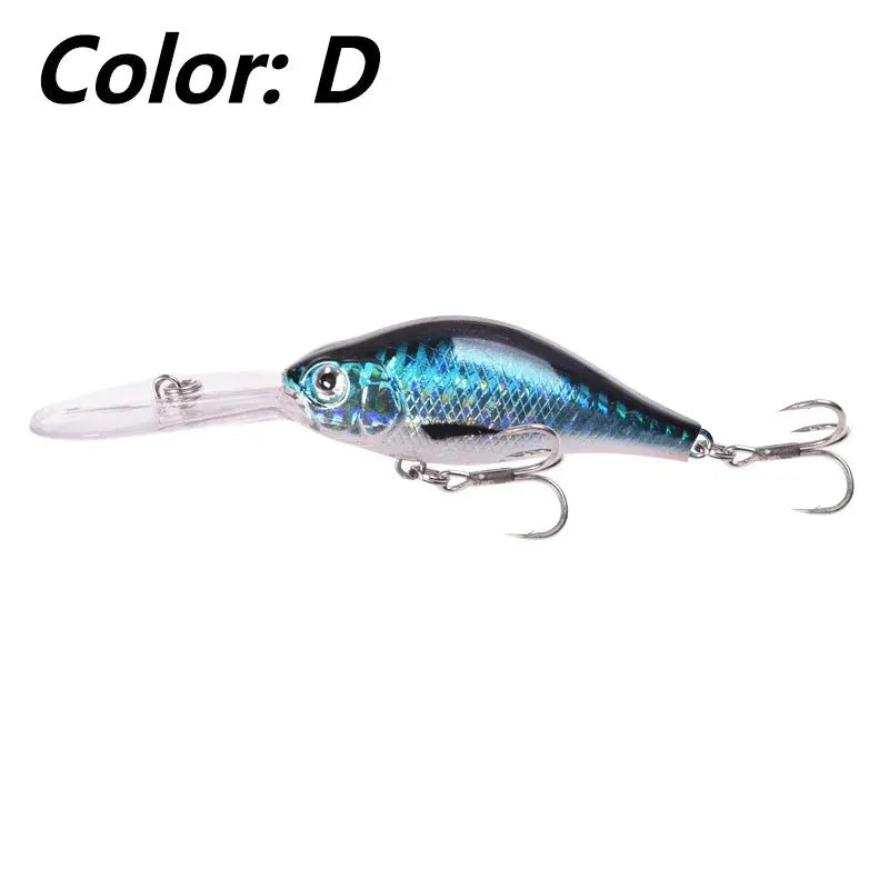 10.5cm hard fishing lure with deep diving lip and multiple colour options