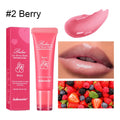 Women's lip gloss set with yellow peach, berry, pomelo and grape fruit flavour options
