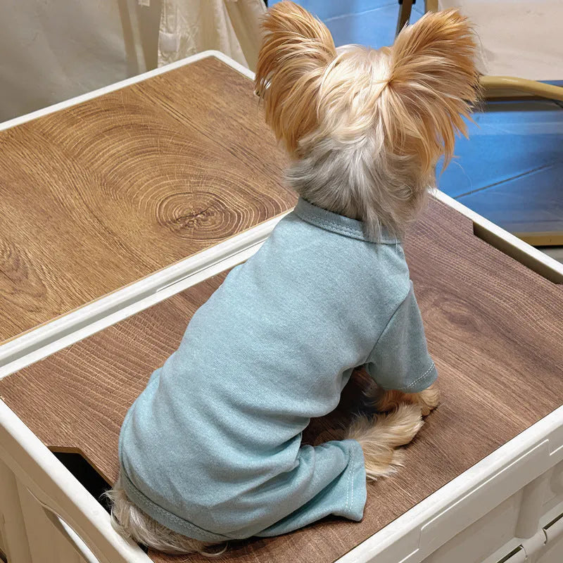 Four-legged cotton pet undershirt for small dogs in solid colour, sizes S to XXL